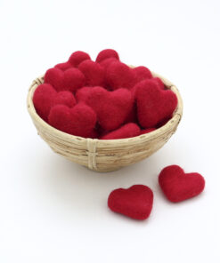 Herzen aus Filz Farbe rot