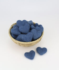 Herzen aus Filz Farbe dunkelblau