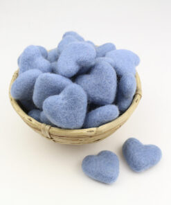 Herzen aus Filz Farbe hellblau
