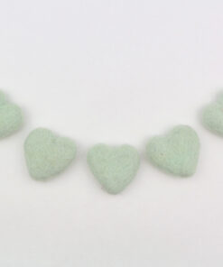 Herzen aus Filz Farbe mint