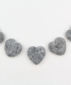 Herzen aus Filz Farbe grau-meliert