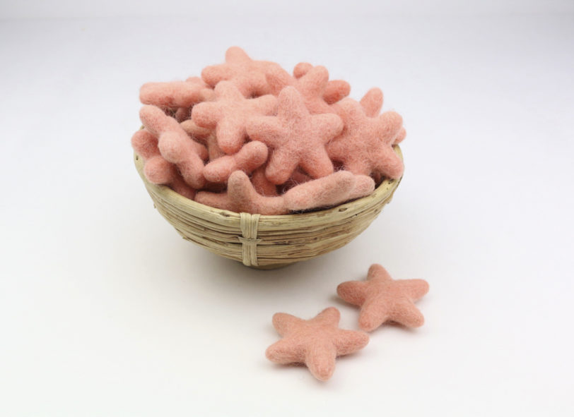 Sterne aus Filz Farbe pastell-rosa