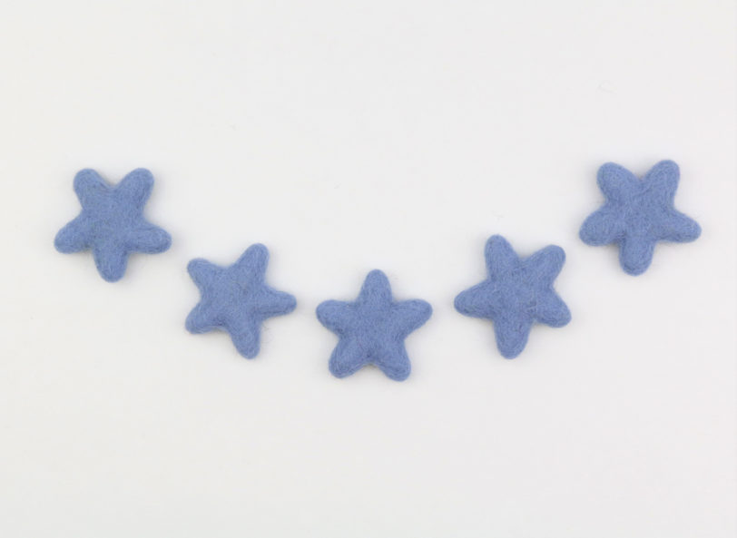 Sterne aus Filz Farbe hellblau