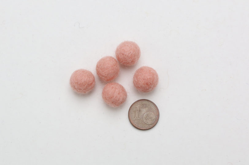 Filzkugeln 1cm Farbe pastell-rosa