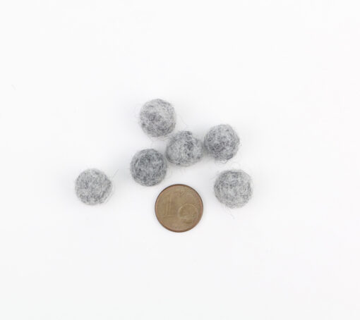 Filzkugeln 1cm Farbe grau meliert