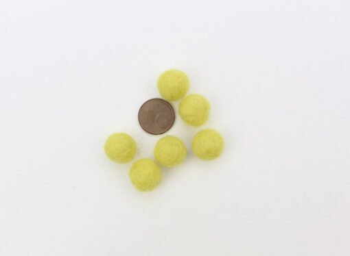 Filzkugeln 1cm Farbe zitronengelb