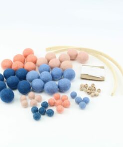 DIY Bastel Set Filzkugel Mobile in blau und rosa
