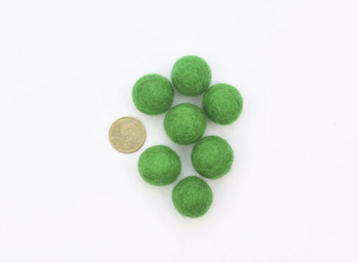 Filzkugeln Größe 2,5 cm Farbe grasgrün