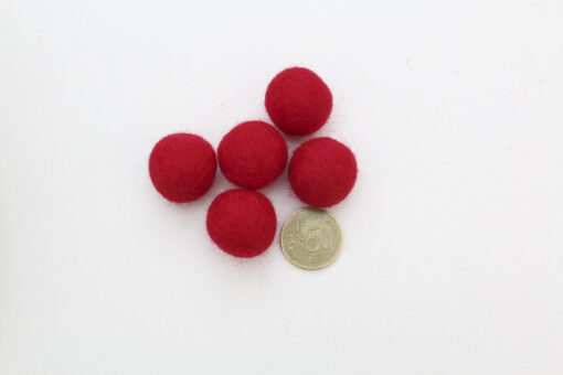 Filzkugeln Größe 2,5 cm Farbe rot
