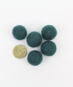 Filzkugeln Größe 2,5 cm Farbe petrol-grün