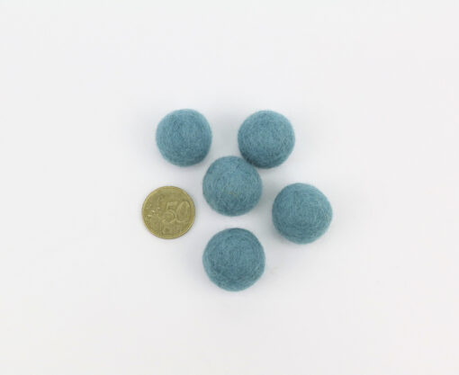 Filzkugeln Größe 2,5 cm Farbe blau-grün