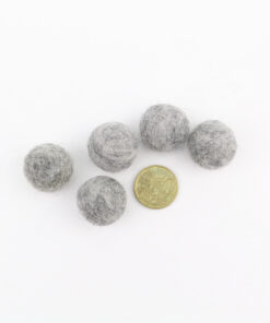 Filzkugeln Größe 2,5 cm Farbe grau meliert