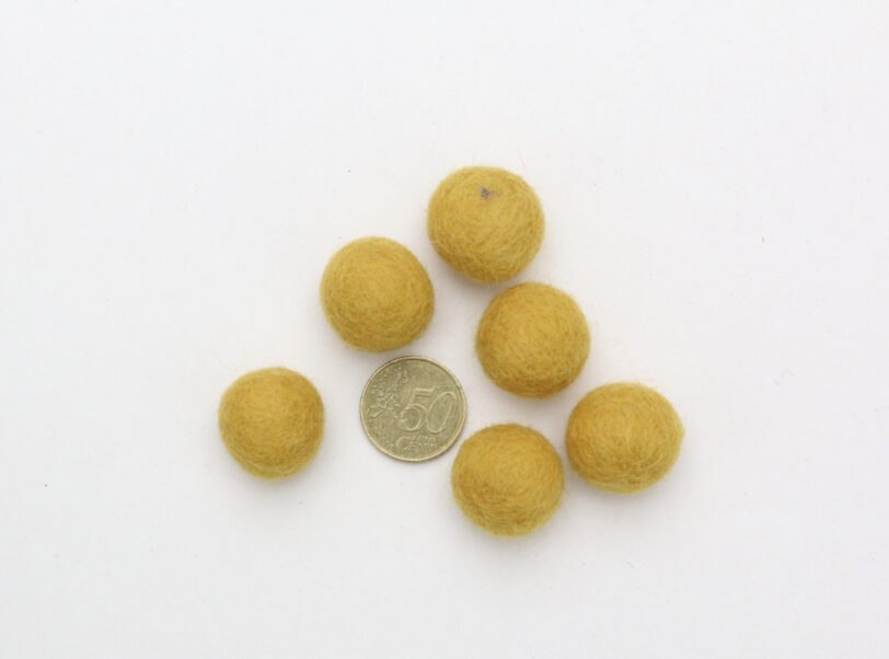 Filzkugeln Größe 2,5 cm Farbe gelb