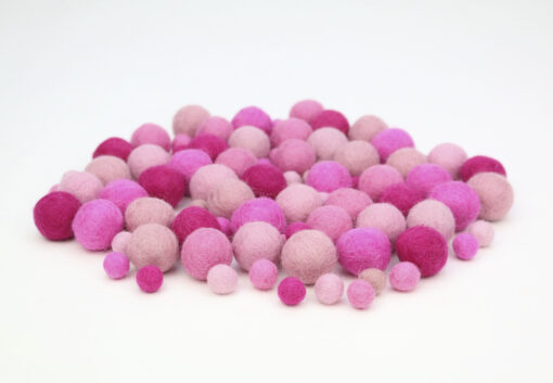 Filzkugel Mix rosa pink