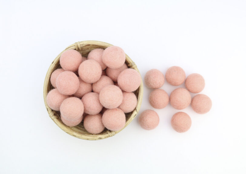 Filzkugeln Größe 3 cm Farbe pastell rosa