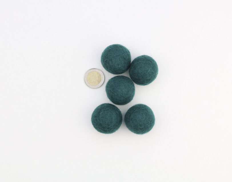 Filzkugeln Größe 3 cm Farbe petrol-grün