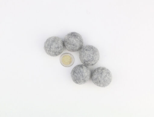 Filzkugeln Größe 3 cm Farbe grau meliert