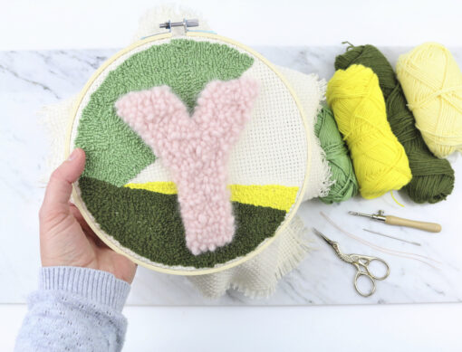 punchneedle lavor diy set arbeitsbeispiel